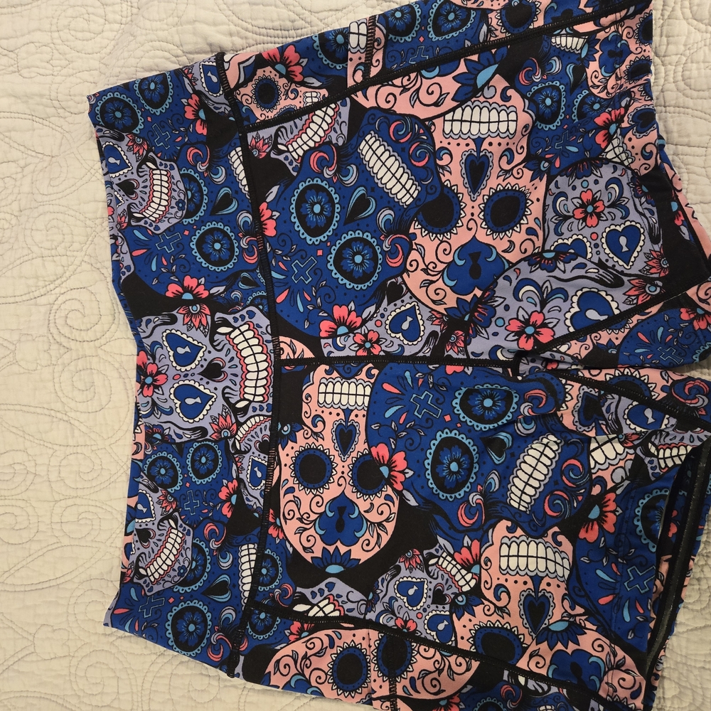 Constantly Varied Gear Blue and Pink Skull Athletic Shorts